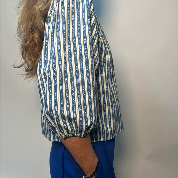 Tory Burch Blue Striped Women's Top - Picture 3 of 7